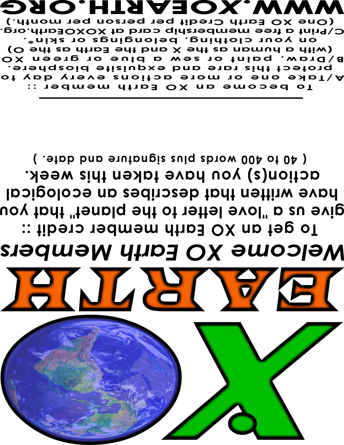 XO Earth Credit Sign