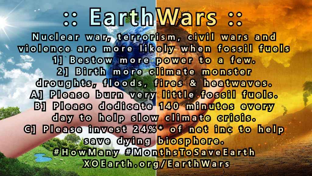 EarthWars :: Help Slow Down Climate Change to Help Prevent Nuclear War, Terrorism, Civil War and Violence