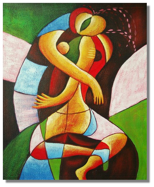 Lovers Sex Cubist Art Paint Chalk